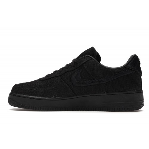Кроссы Nike Air Force 1 Low Stussy Black - мужская сетка размеров