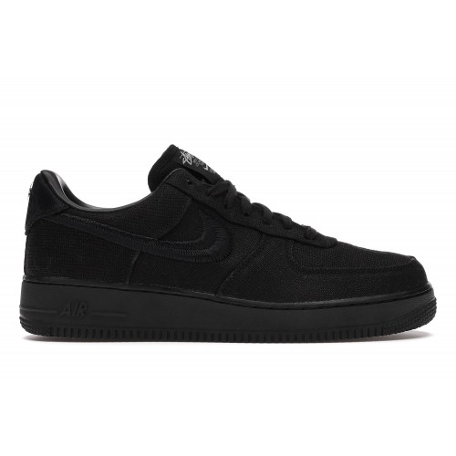 Кроссы Nike Air Force 1 Low Stussy Black - мужская сетка размеров