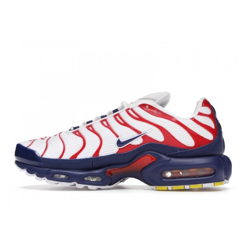 Кроссы Nike Air Max Plus USA White Red - мужская сетка размеров