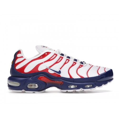 Кроссы Nike Air Max Plus USA White Red - мужская сетка размеров