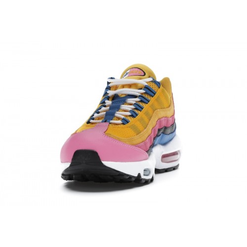 Кроссы Nike Air Max 95 Multicolor Suede - мужская сетка размеров