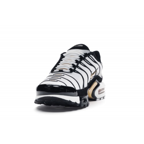 Кроссы Nike Air Max Plus White Black Metallic Gold - мужская сетка размеров