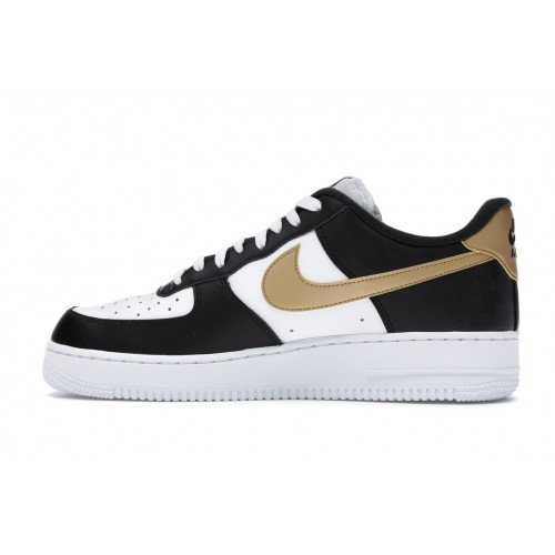 Кроссы Nike Air Force 1 Low Black White Metallic Gold - мужская сетка размеров