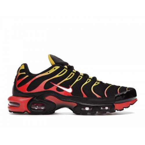 Кроссы Nike Air Max Plus Gradient Black Red Yellow - мужская сетка размеров