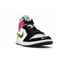 Jordan 1 Mid White Black Cyber Pink