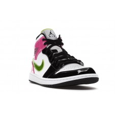 Jordan 1 Mid White Black Cyber Pink