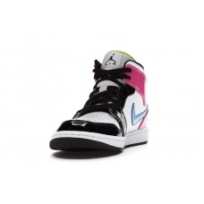 Jordan 1 Mid White Black Cyber Pink
