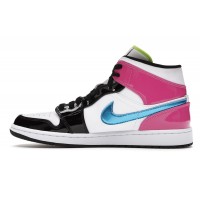 Jordan 1 Mid White Black Cyber Pink