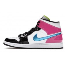 Jordan 1 Mid White Black Cyber Pink