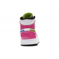 Jordan 1 Mid White Black Cyber Pink