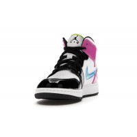 Подростковые Jordan 1 Mid White Black Cyber Pink (GS)