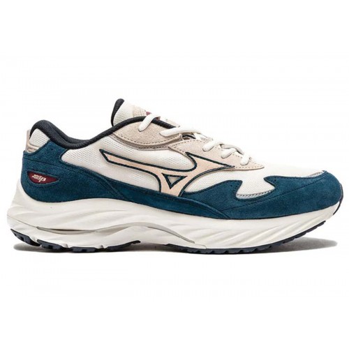 Кроссы Mizuno Wave Rider Beta White Beige Blue - мужская сетка размеров
