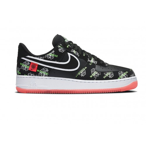 Кроссы Nike Air Force 1 Low 07 LV8 Worldwide Pack Katakana Black - мужская сетка размеров