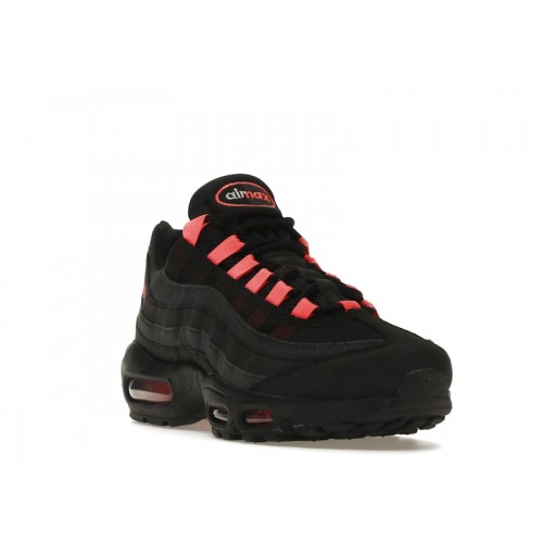 Кроссы Nike Air Max 95 Black Laser Crimson - мужская сетка размеров