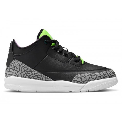Кроссы Jordan 3 Retro Electric Green (PS) - детская сетка размеров