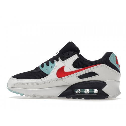 Nike Wmns Air Max 90 Bleached Aqua Red - женская сетка размеров