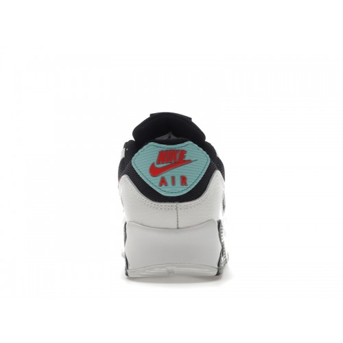 Nike Wmns Air Max 90 Bleached Aqua Red - женская сетка размеров