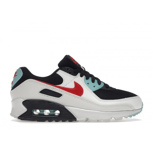 Nike Wmns Air Max 90 Bleached Aqua Red - женская сетка размеров