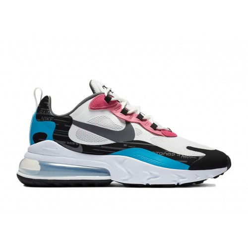 Кроссы Nike Air Max 270 React Summit White Black Laser Blue - мужская сетка размеров