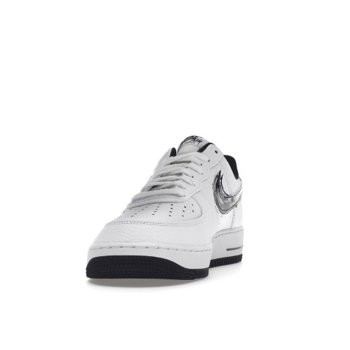 Кроссы Nike Air Force 1 Low Brushstroke White Black - мужская сетка размеров