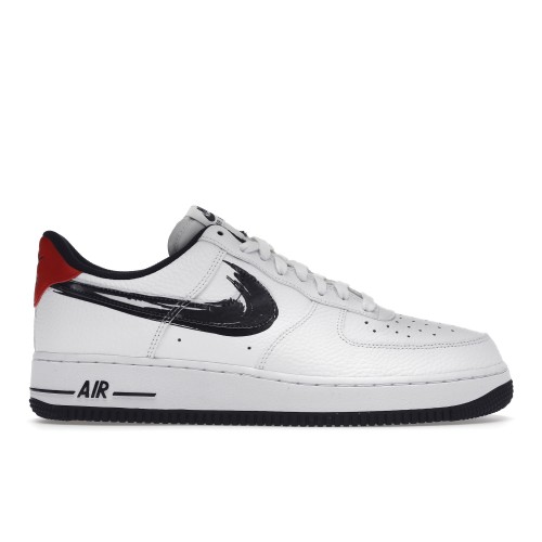 Кроссы Nike Air Force 1 Low Brushstroke White Black - мужская сетка размеров