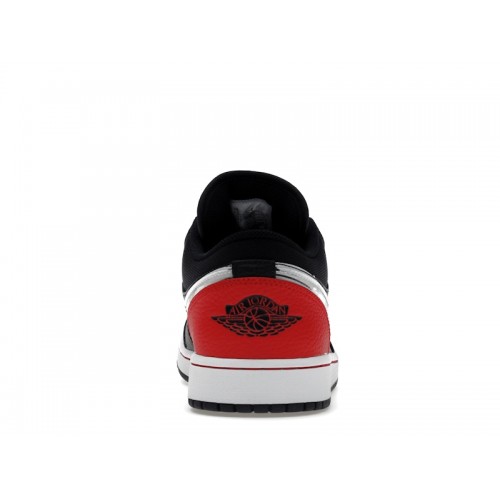 Air Jordan 1 Low Brushstroke Swoosh - Black Red - мужская сетка размеров