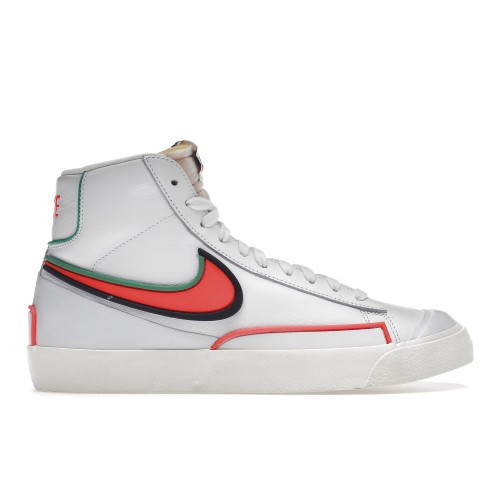 Кроссы Nike Blazer Mid Infinite White Bright Crimson - мужская сетка размеров