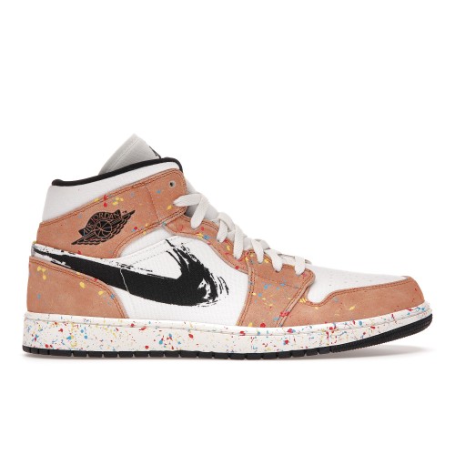 Кроссы Jordan 1 Mid SE Brushstroke - мужская сетка размеров