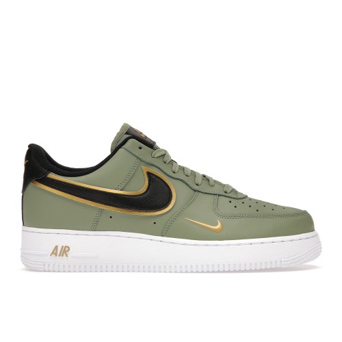 Кроссы Nike Air Force 1 Low 07 LV8 Double Swoosh Olive Gold Black - мужская сетка размеров