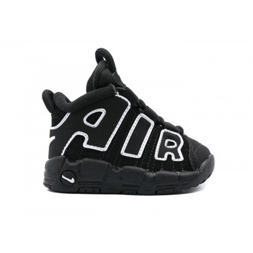 Кроссы Nike Air More Uptempo Black White (TD) - детская сетка размеров