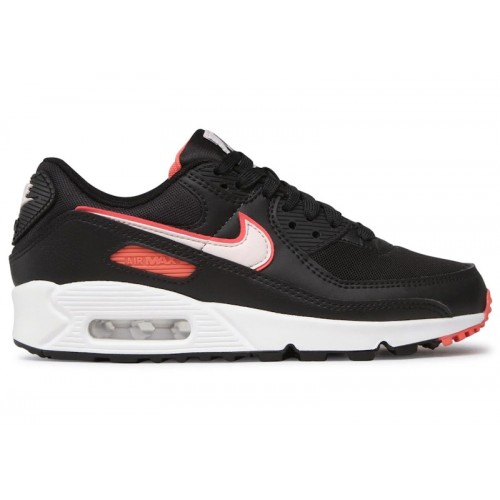 Кроссы Nike Air Max 90 Black Light Soft Pink (W) - женская сетка размеров