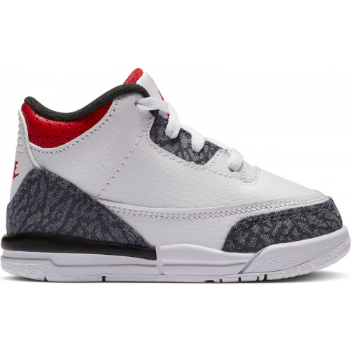 Кроссы Jordan 3 Retro SE Fire Red Denim (TD) - детская сетка размеров