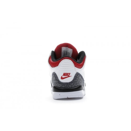 Кроссы Jordan 3 Retro SE Fire Red Denim (PS) - детская сетка размеров