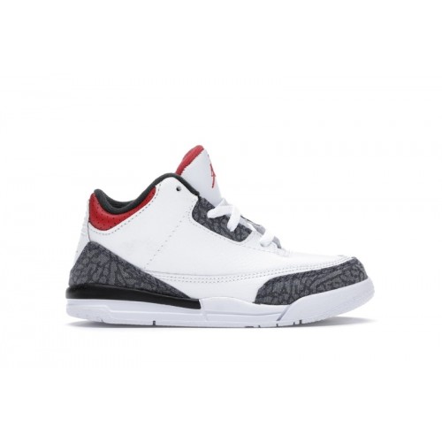 Кроссы Jordan 3 Retro SE Fire Red Denim (PS) - детская сетка размеров