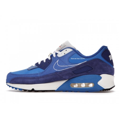 Кроссы Nike Air Max 90 SE First Use Signal Blue - мужская сетка размеров