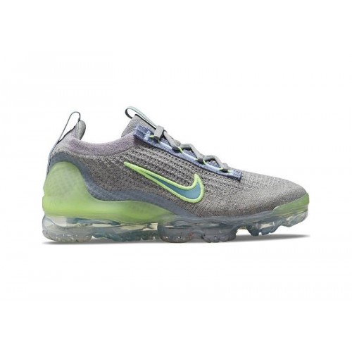 Подростковые кроссовки Nike Air VaporMax 2021 Particle Grey Liquid Lime (GS)