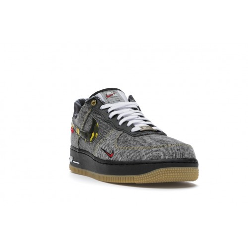 Кроссы Nike Air Force 1 Low Remix Black - мужская сетка размеров