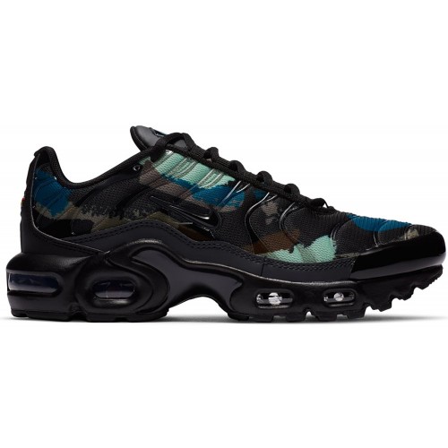 Подростковые кроссовки Nike Air Max Plus Camo Black Green (GS) - подростковая сетка размеров