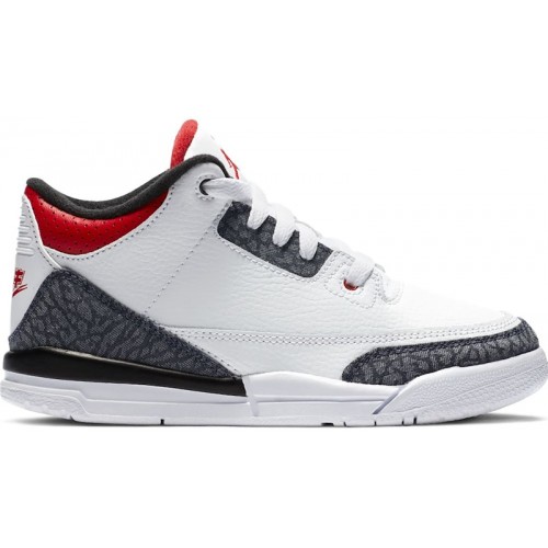 Air Jordan 3 Retro Denim SE PS Fire Red - детская сетка размеров
