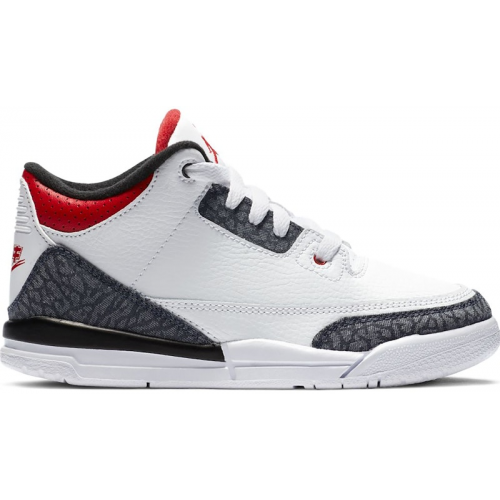 Кроссы Jordan 3 Retro SE-T Fire Red Denim (PS) - детская сетка размеров