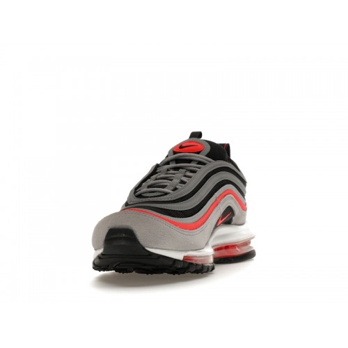 Кроссы Nike Air Max 97 Wolf Grey Radiant Red - мужская сетка размеров