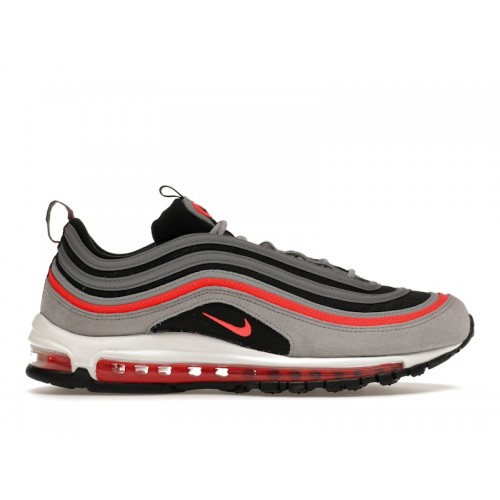 Кроссы Nike Air Max 97 Wolf Grey Radiant Red - мужская сетка размеров