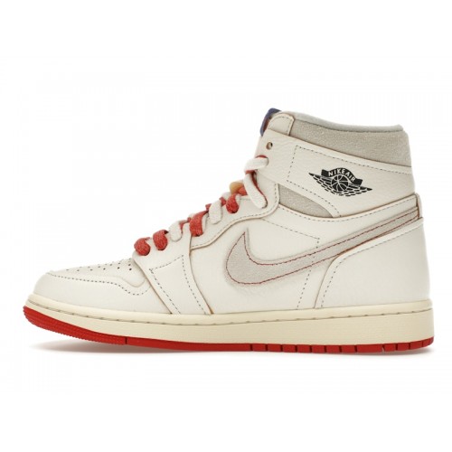 Кроссы Jordan 1 Retro High Rare Air Sail Cinnabar (W) - женская сетка размеров