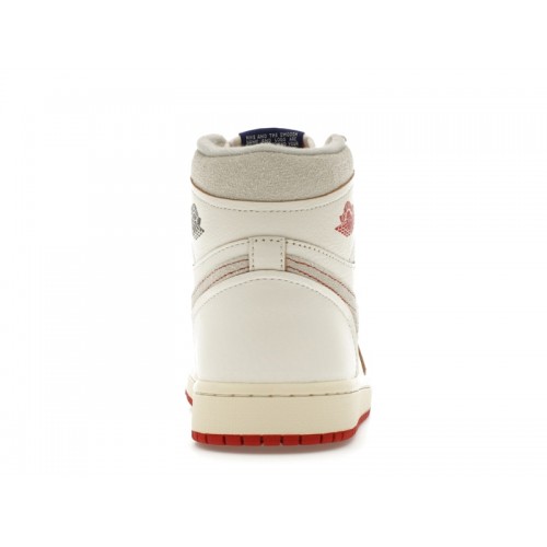 Кроссы Jordan 1 Retro High Rare Air Sail Cinnabar (W) - женская сетка размеров
