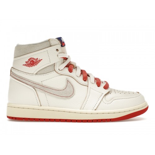 Кроссы Jordan 1 Retro High Rare Air Sail Cinnabar (W) - женская сетка размеров