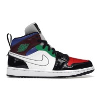 Женские кроссовки Jordan 1 Mid SE Black White Multi-Color (W)