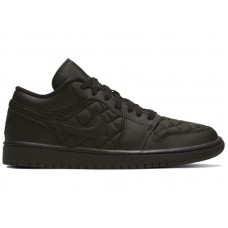 Женские Jordan 1 Low Triple Black Quilted (W)