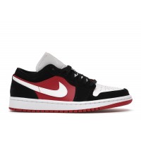 Женские Jordan 1 Low Black White Gym Red (W)