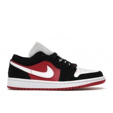 Женские Jordan 1 Low Black White Gym Red (W)
