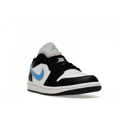 Кроссы Jordan 1 Low Black University Blue White (W) - женская сетка размеров